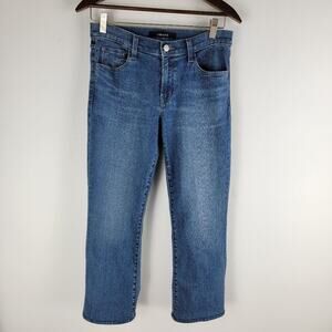 J Brand Straight Leg Frayed Hem Jeans Blue Cotton Size 27